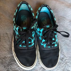 Black and Blue Checkered Vans